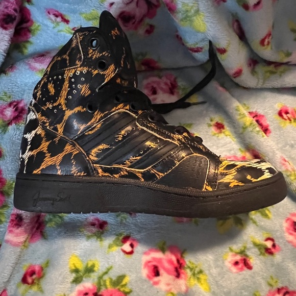 Rare Jeremy Scott x Adidas JS Instinct Hi Leopard Sneakers 4M/6W EUC - Picture 2 of 9
